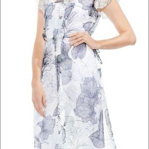 COPY - Vince Camuto Flutter Sleeve Floral Shirtdress SZ L